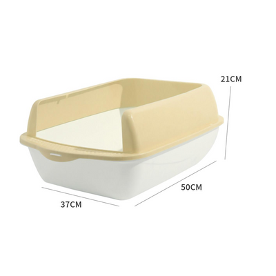 Enclosed Beige Cat Litter Box - 50X37X21cm