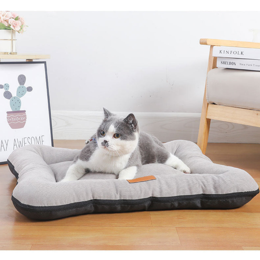 Soft Corduroy Pet Pillow Pet Beds Grey 90×65×7cm