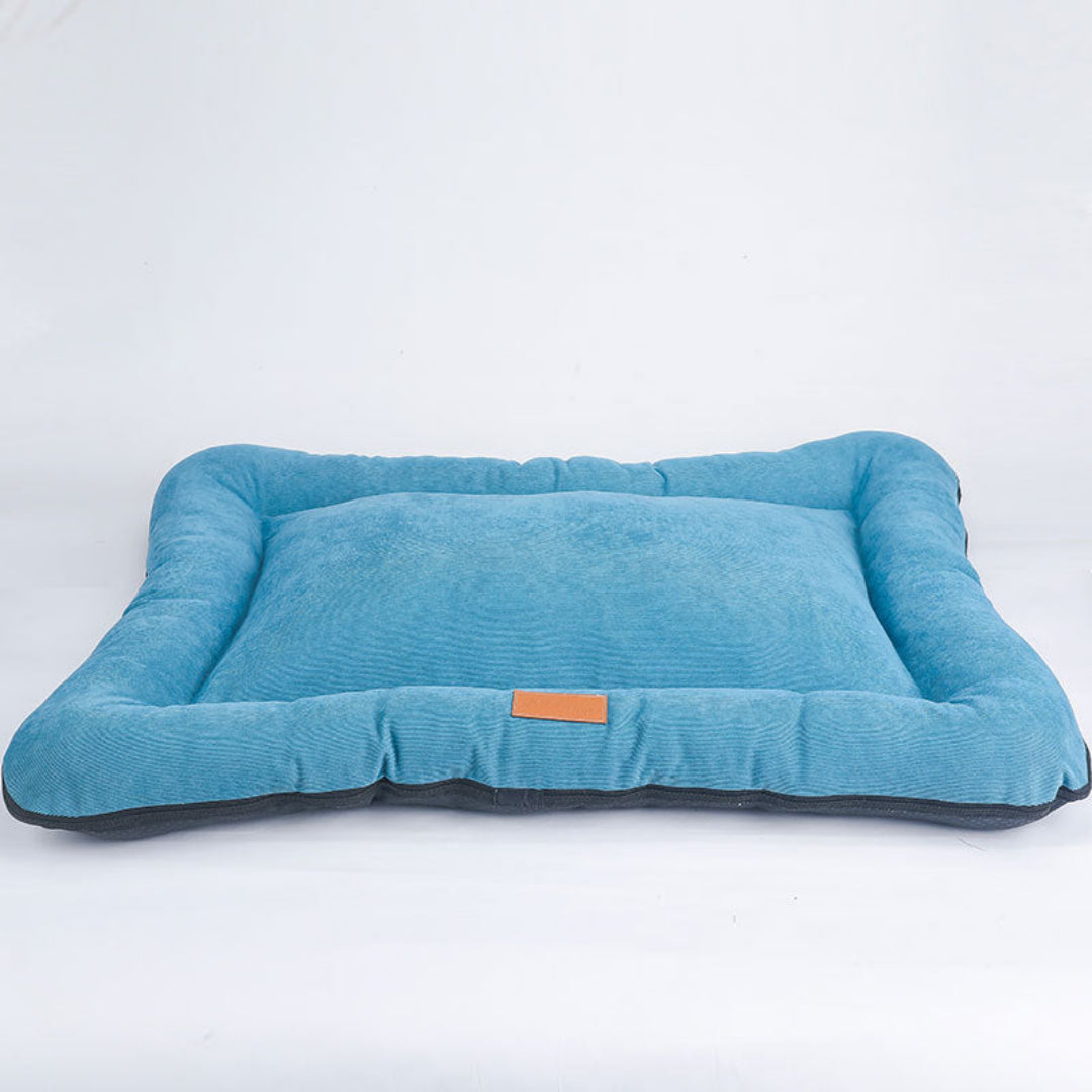Soft Corduroy Pet Pillow Pet Beds Blue 90×65×7cm