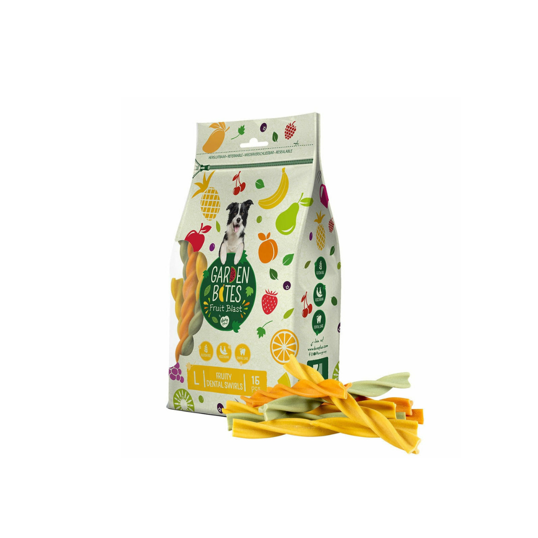 Garden Bites Fruity dental swirls 16cm - 15pcs mixed colors