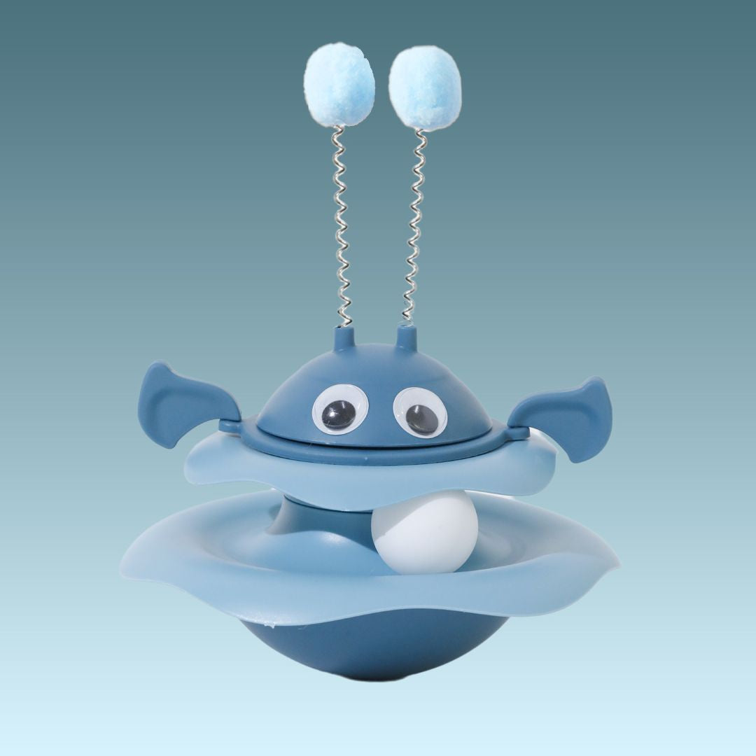 Green Alien Head Interactive Pet Toy- Blue