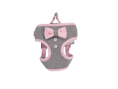 Grey Harness with Pink Bow - "Love"