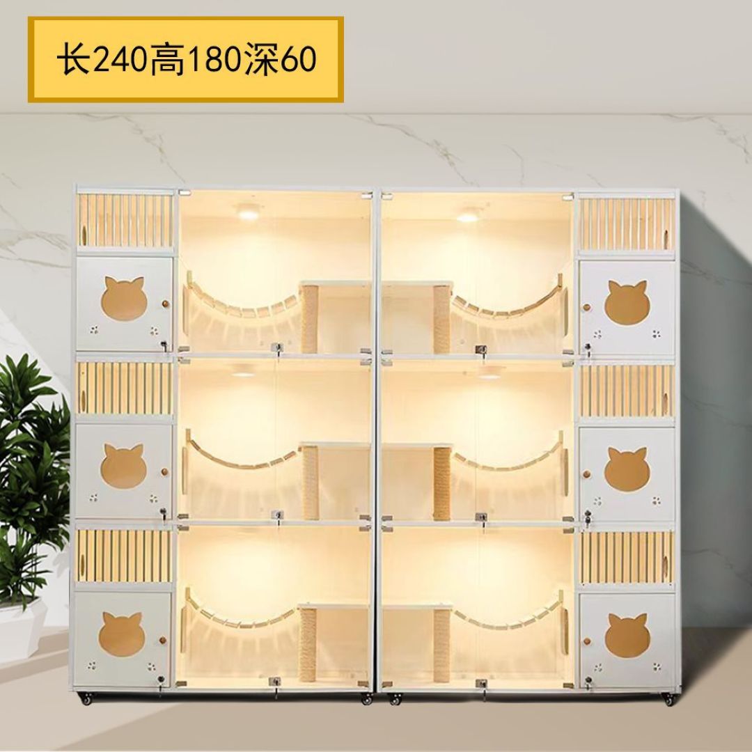 Pets Solid Wood Cat Cabinet Cat Nest Display 240×180×60cm