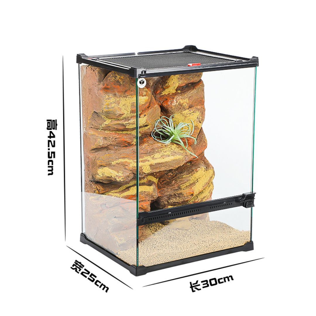Tank For Reptiles With Yellow View 30×25×42.5cm