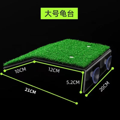 Turtle Platform With Fake Grass 20×21cm