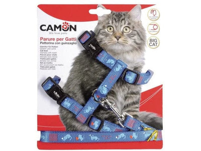 Harness and Leash Set for Big Cats Blue