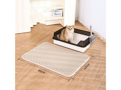 Hoopet Pet Eva Double Litter Mat (Diamond Hole) Cream -