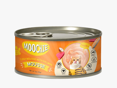 Moochie Tuna Mousse With Salmon Mousse 24X85G. Can