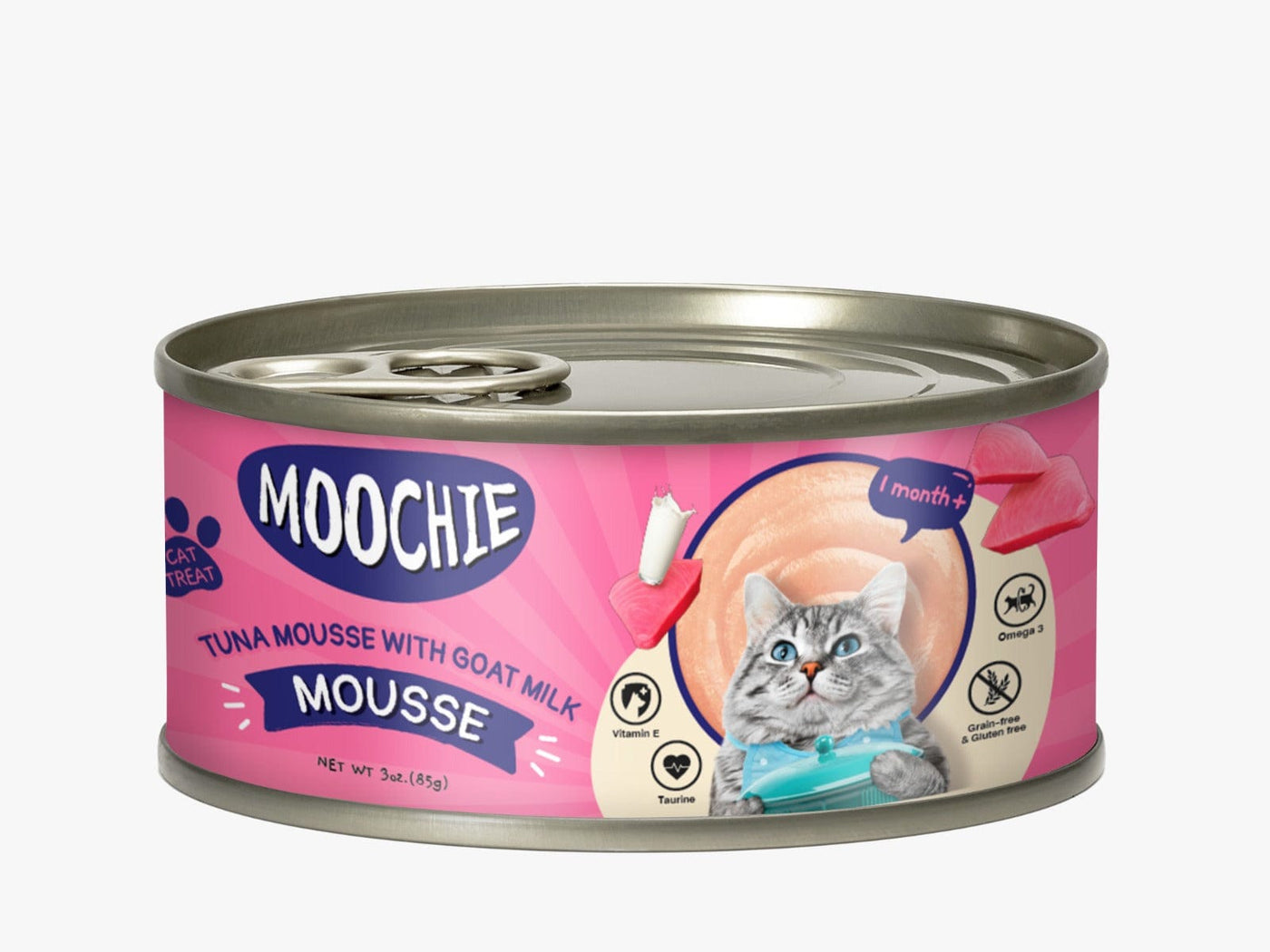 Moochie Tuna Mousse With Goatmilk Mousse 24X85G. Can