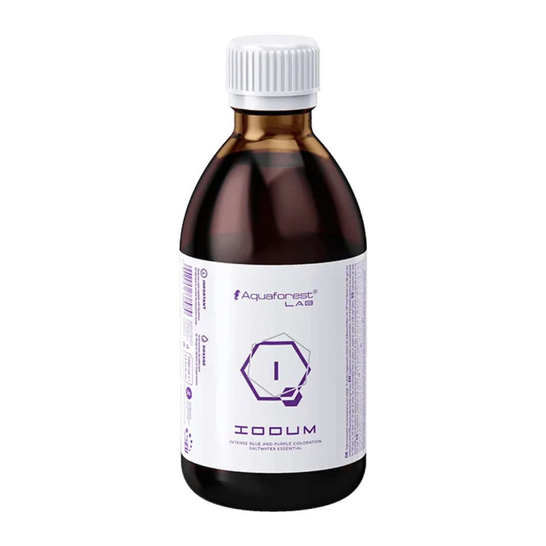 Bottle of Aquaforest Lab Iodum on a white background