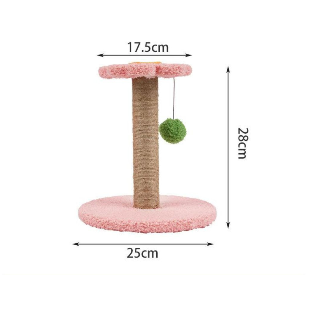 Kitty Flower Scratcher Cat Tree -- Pink Cat Tower with Play &amp; Rest Areas