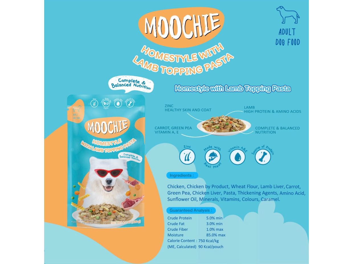 MOOCHIE HOMESTYLE WITH LAMB & PASTA 120g POUCH