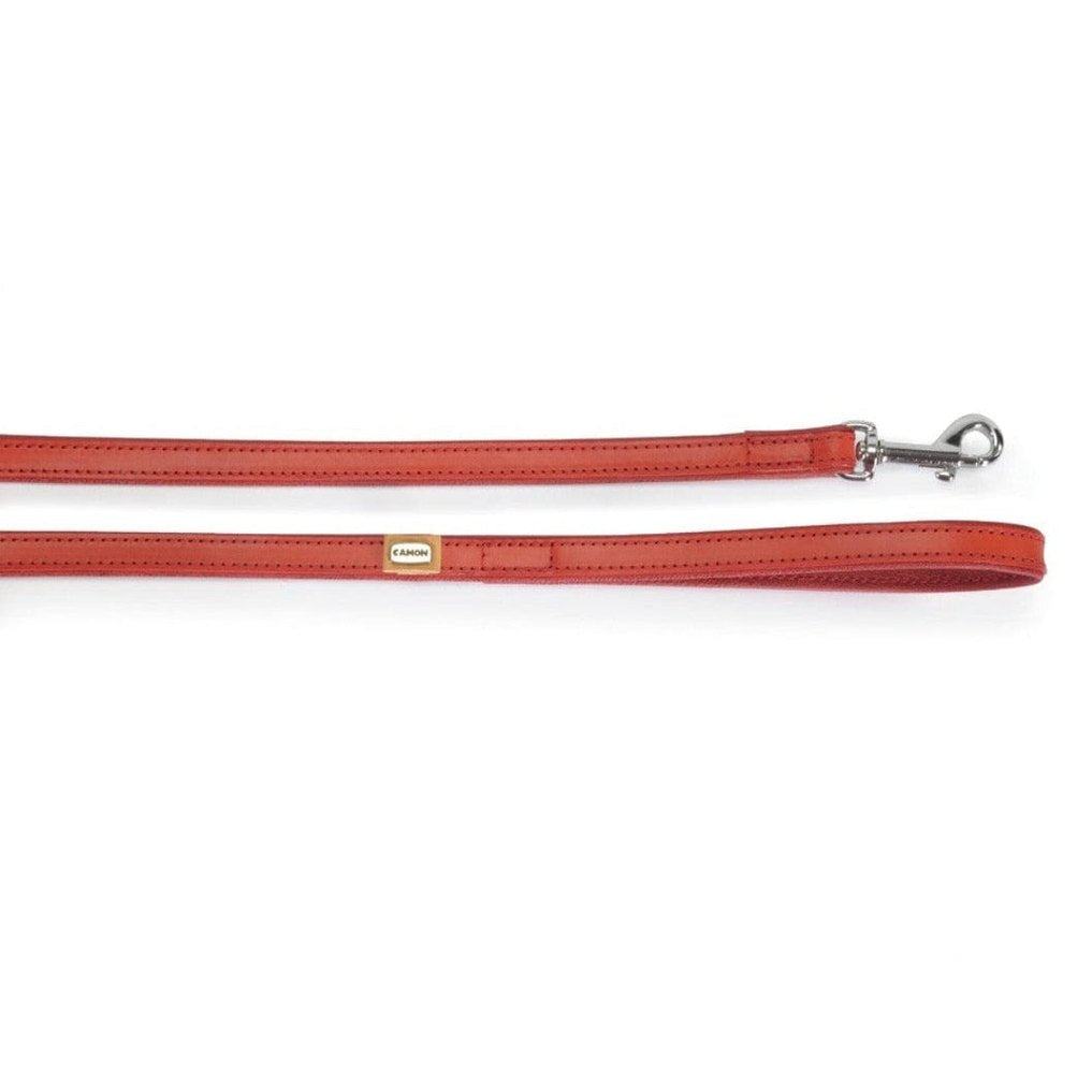 Leather Leash with Synthetic Lining - Red - 16x1000mm