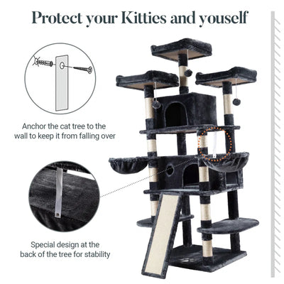 Cat Climbing & Scratching Tree House 1