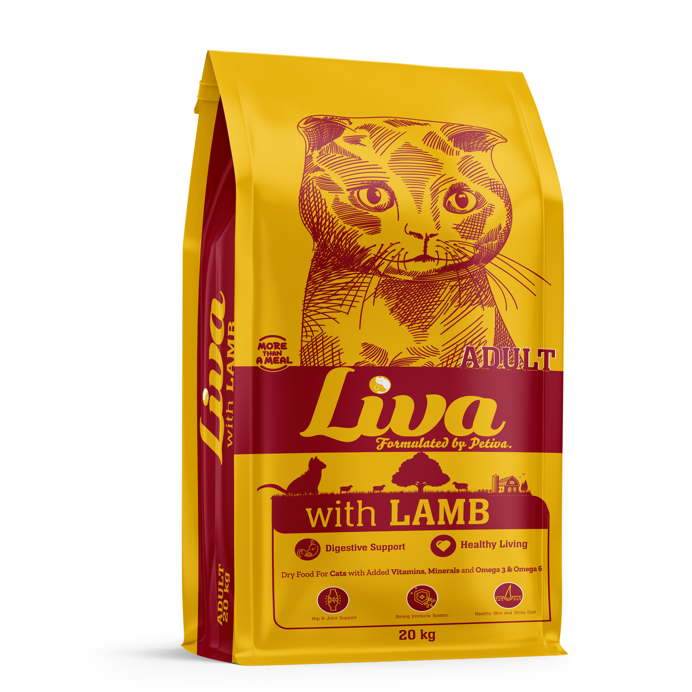 LIVA 20 KG ADULT CAT FOOD WITH LAMB