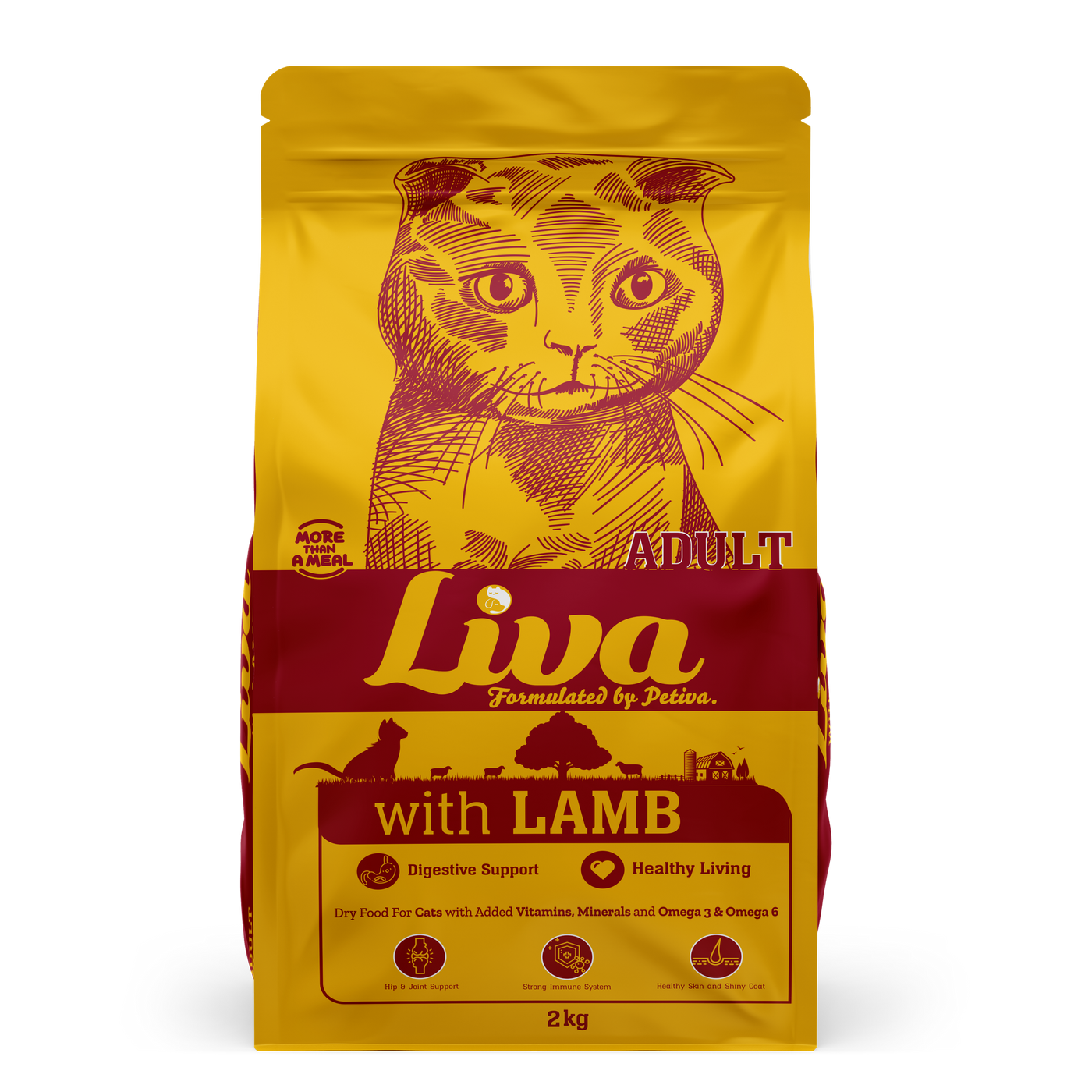 LIVA 2 KG ADULT CAT FOOD WITH LAMB
