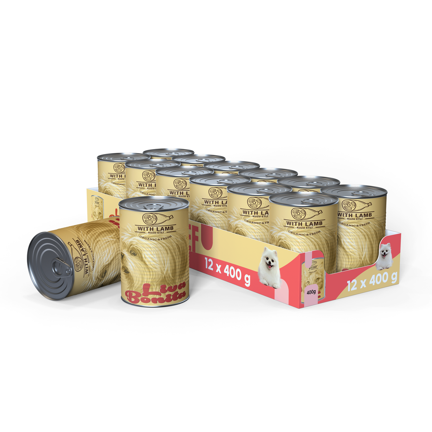 LIVA BONITA ADULT DOG LAMB CHUNK IN JELLY 12x400 GR