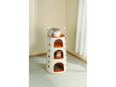 Cat Scratching Tower playful kitties, soft cushions for extra coziness