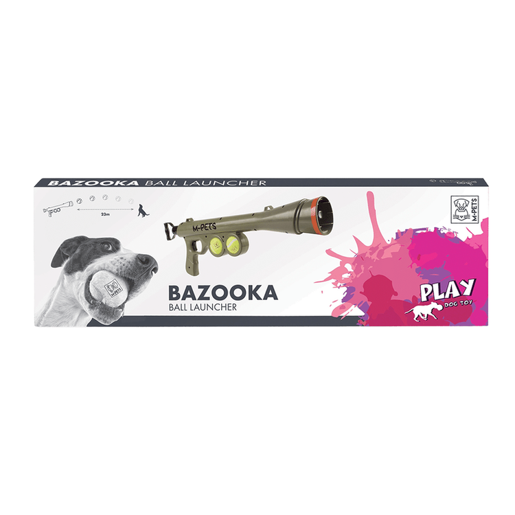 M-PETS Green Bazooka Ball Launcher - Launcher &amp; 2 Tennis Balls