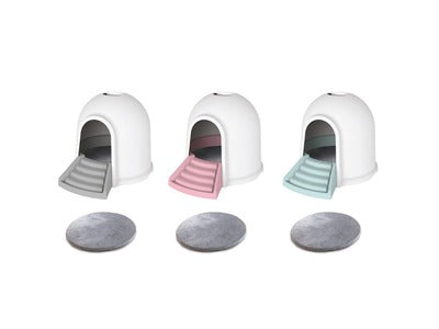 IGLOO CAT LITTER BOX - 2 IN 1 WHITE & GREY