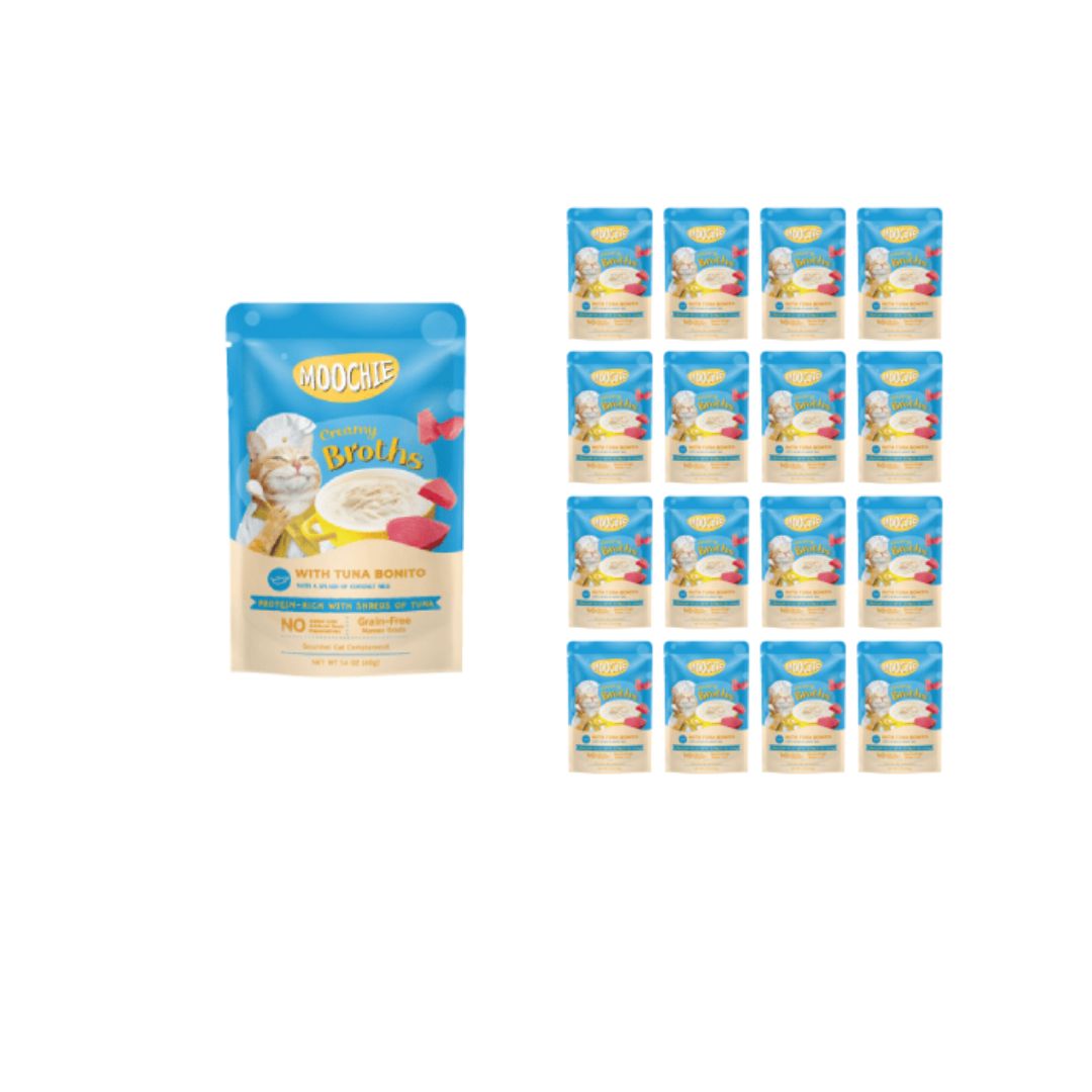 MOOCHIE CREAMY BROTH WITH TUNA BONITO 40gX16 POUCHS