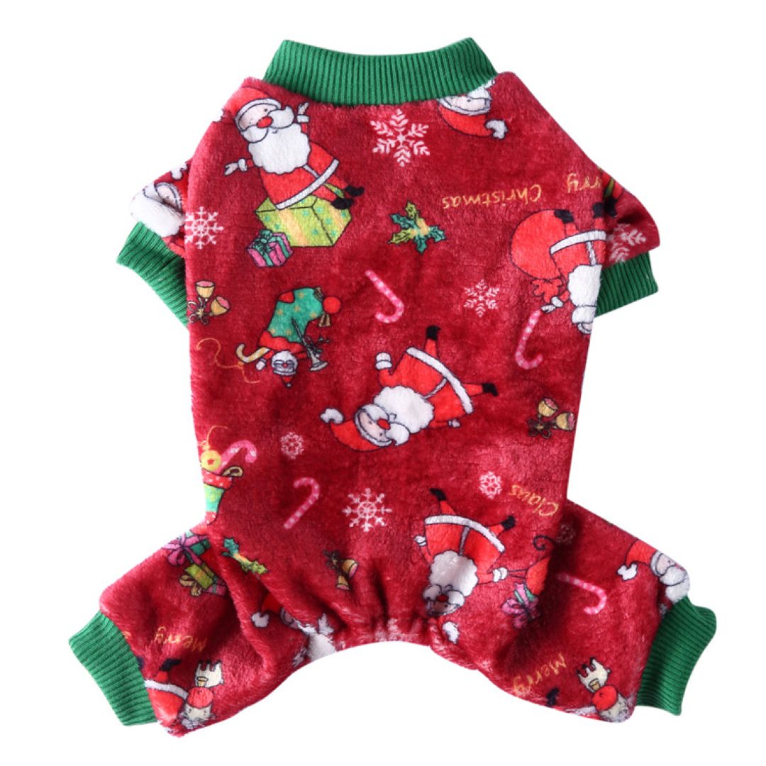 Four-Legged Red Sweater For The Elderly Pet Red