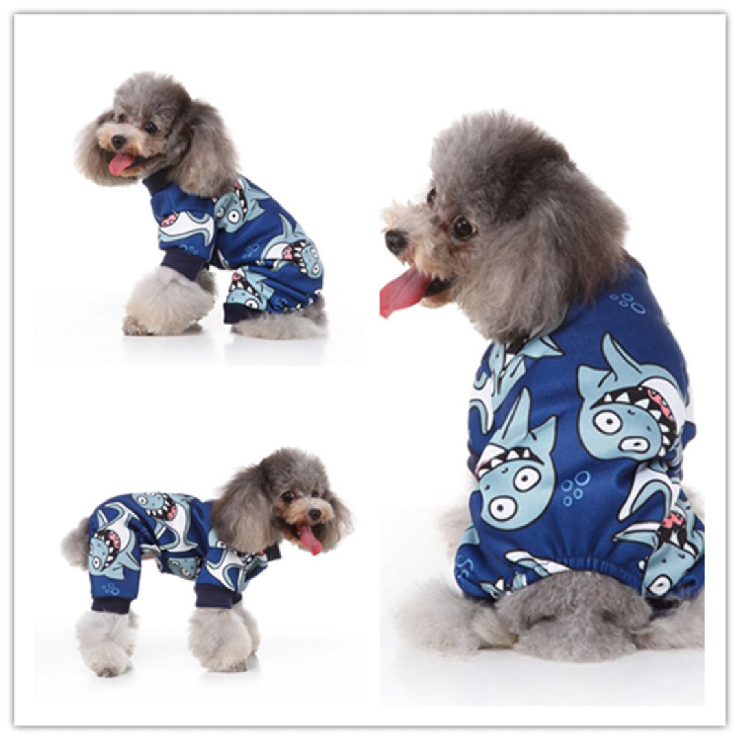 Shark Outfit Pet Clothes Blue