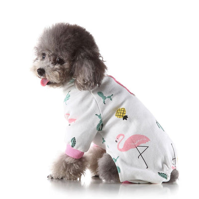 Pink Four Legs Pajamas Pet Clothes White-Light Pink