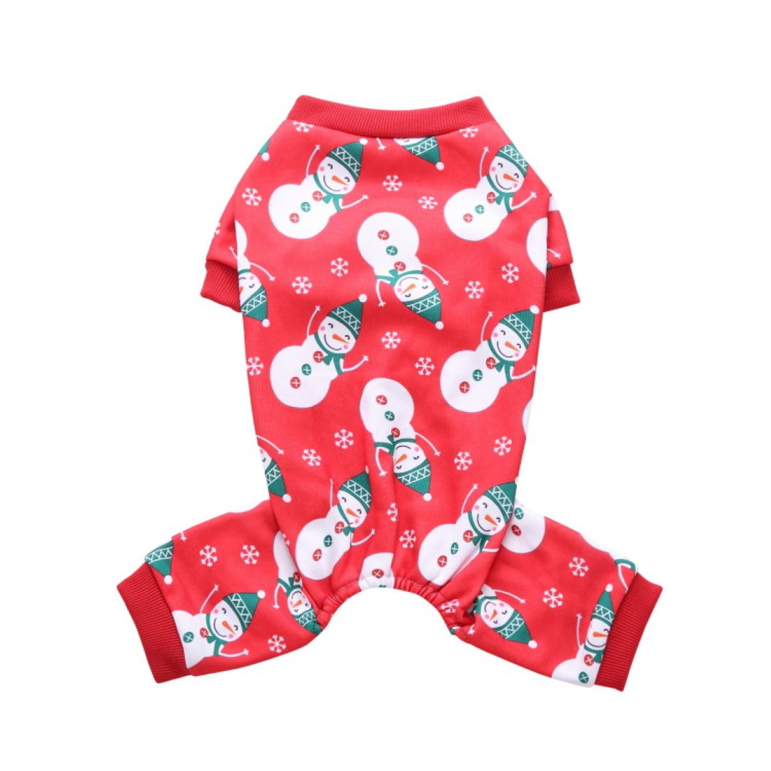 Christmas Snowman Four-Legged Shirt Red