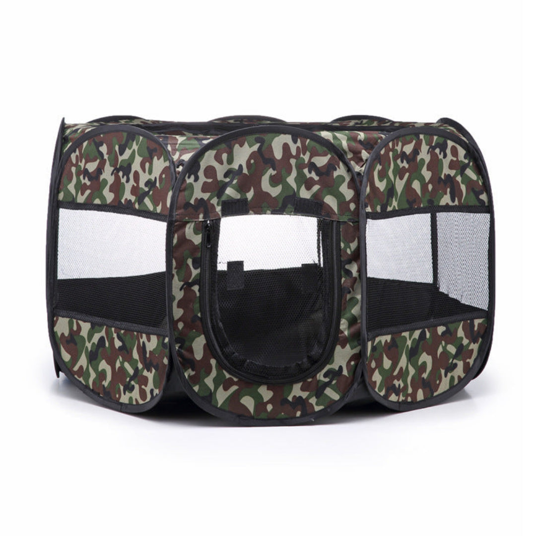 Portable Foldable Playpen For Dogs Cats (Small, Camouflage) S 72×72×45cm