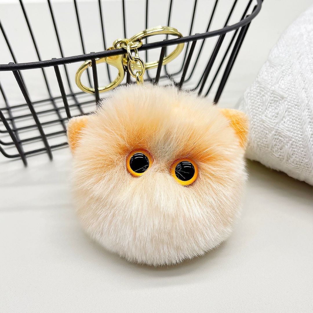 Keychain With Plush Cute Animal (Orange) 7.5×7.5cm