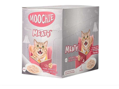 Meaty Senior Tuna Bonito Recipe – A grain-free, nutritious meal for senior cats, enriched with prebiotics, coconut oil, and taurine for heart health, without artificial colors or preservatives