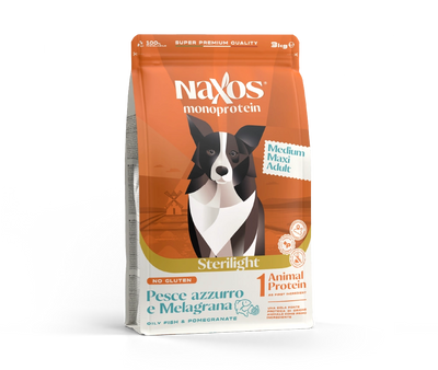 Naxos Medium-Maxi Sterilight Blue Fish and Pomegranate Monoprotein Dog Food (No Gluten)