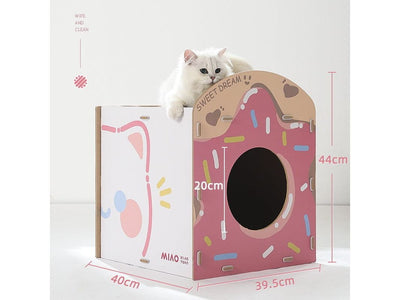 Meow Meow Strawberry Sweet Square Cat Scratching Pad House