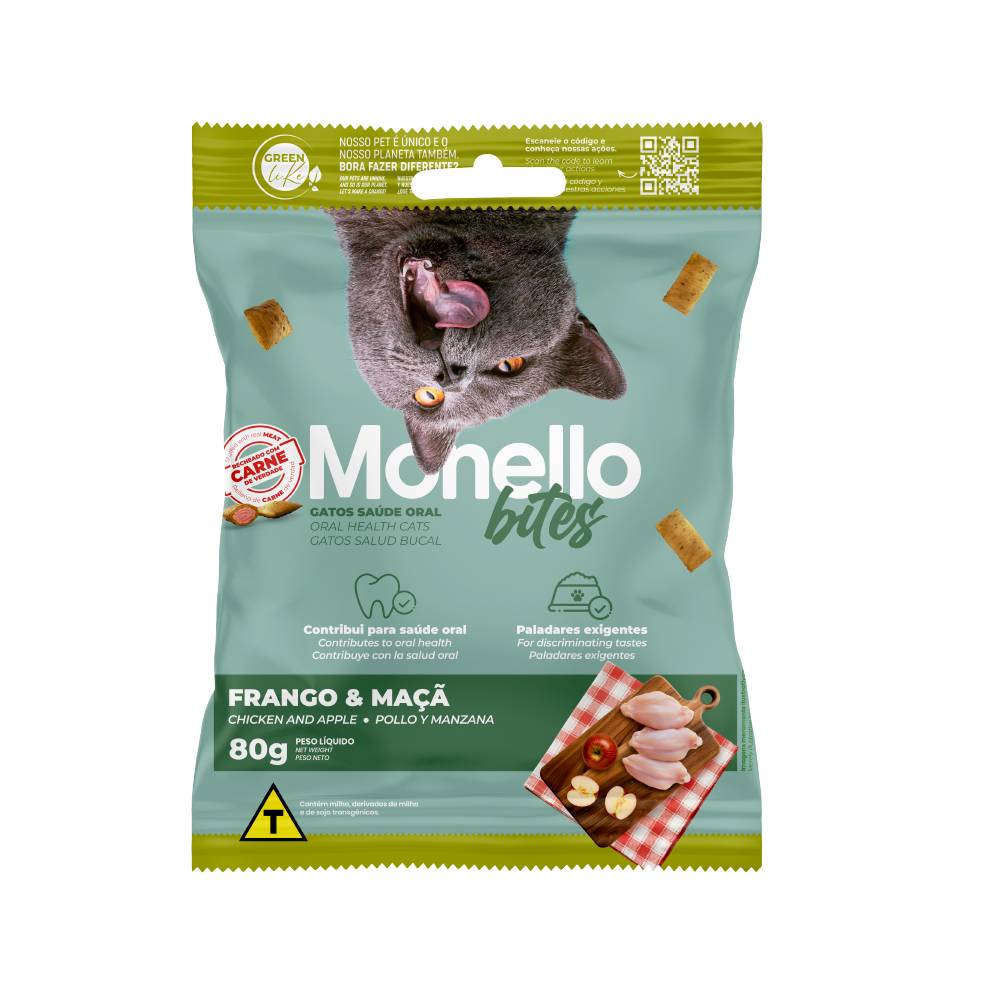 Monello Bites Gatos Saude Oral 40x0,08Kg