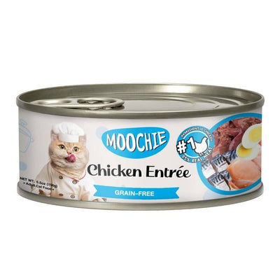 Moochie Cat Food Chicken Entree in a 156g can