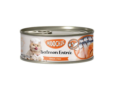 Moochie Cat Food Tuna & Salmon Entree in a 156g can