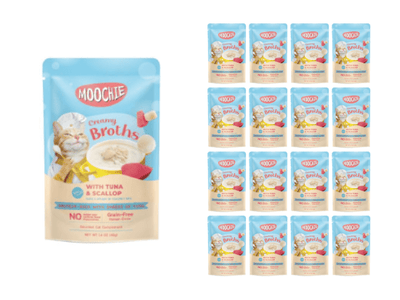 Moochie Creamy Broth with Tuna and Scallop, packaged in a 40g pouch