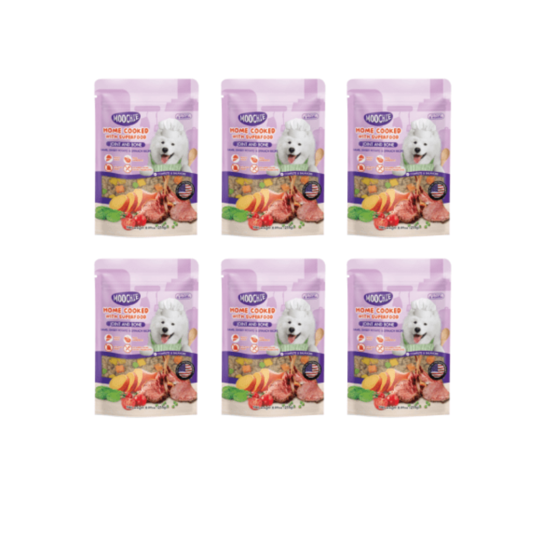 Moochie Home Cook Lamb Sweet Potato &amp; Spinach Dog Food Recipe 255g x 6 Pouches