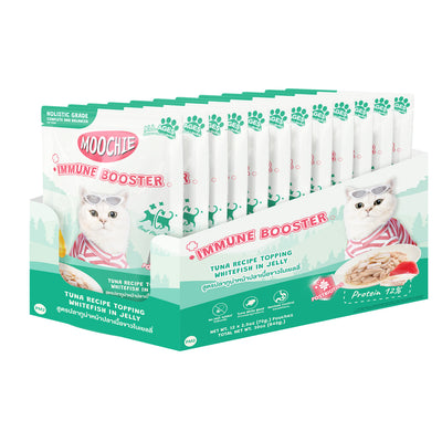 Moochie Tuna Recipe Topping White Fish in Jelly – 12 x 70g