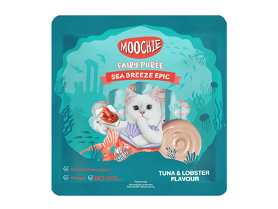 Moochie Tuna Recipe with Lobster Flavor - a nutritious cat meal with quality tuna and salmon oil, rich in taurine and omega-3s for overall health