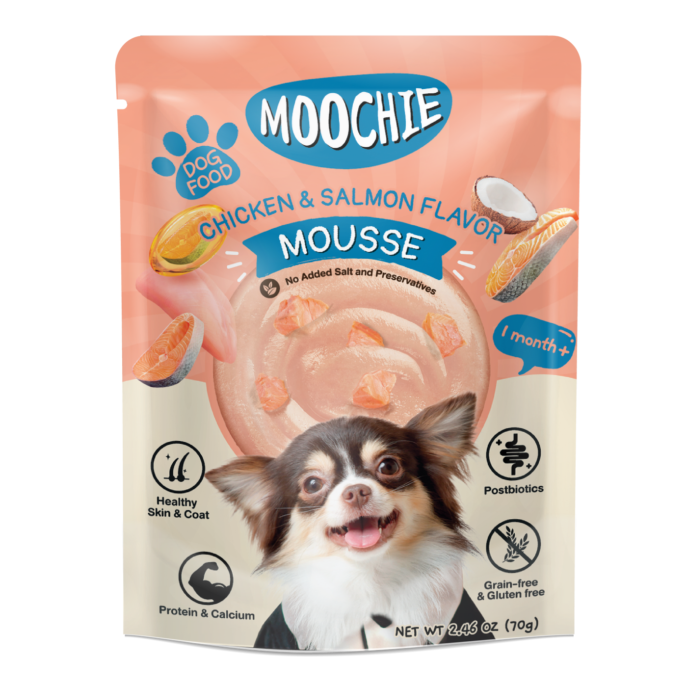 MOOCHIE MOUSSE CHICKEN & SALMON FLAVOR 70g