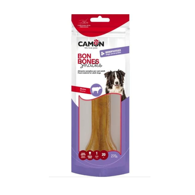 Package of Camon Bon Bones snacks for dogs on a white background