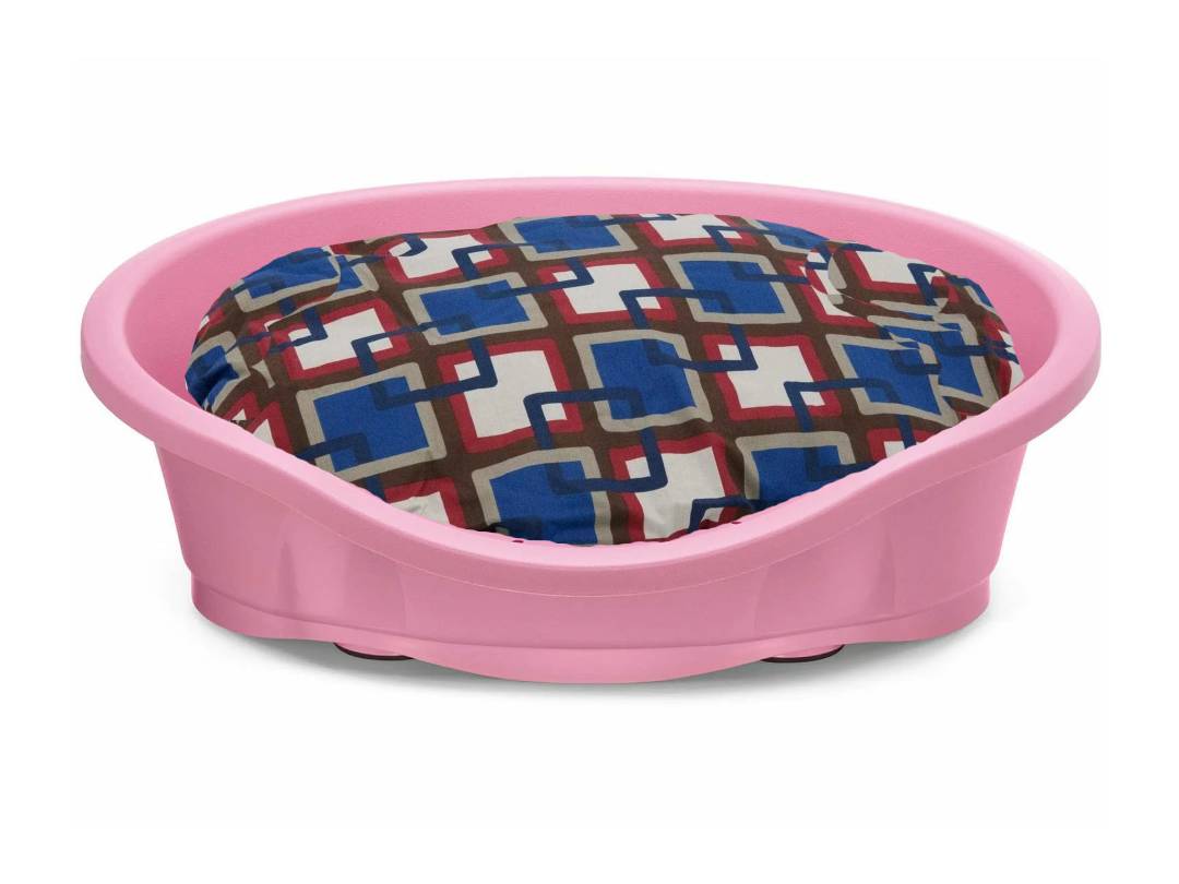 IMAC Lettino Dido Dog Bed – Dark Blue with Cushion, 66 x 48 x 10 cm pink