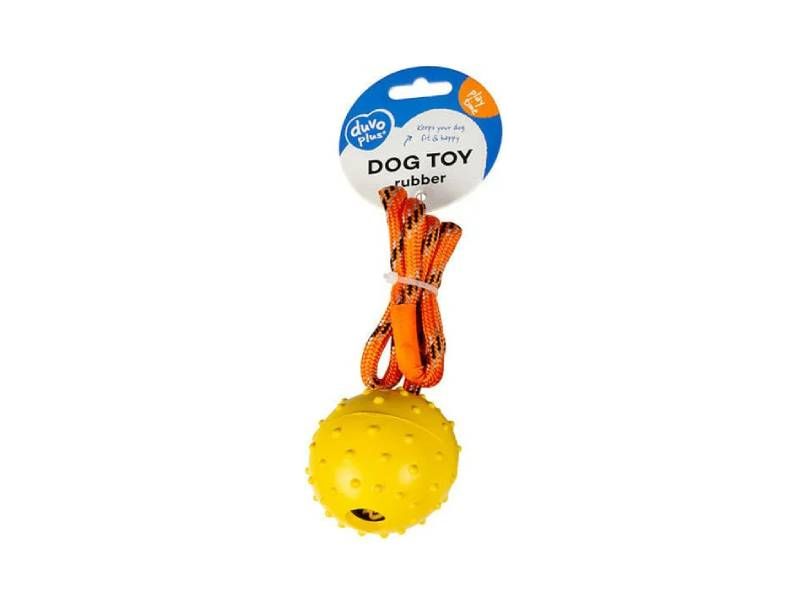 Duvo+ Rubber Dental Ball with Rope (33cm, Mixed Colors)