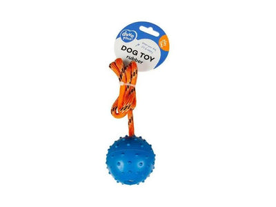 Duvo+ Rubber Dental Ball with Rope (33cm, Mixed Colors) Blue