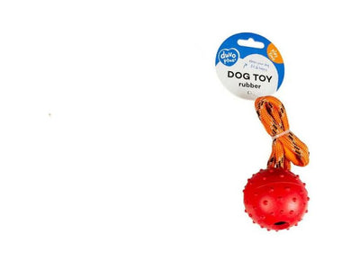 Duvo+ Rubber Dental Ball with Rope (33cm, Mixed Colors) Red