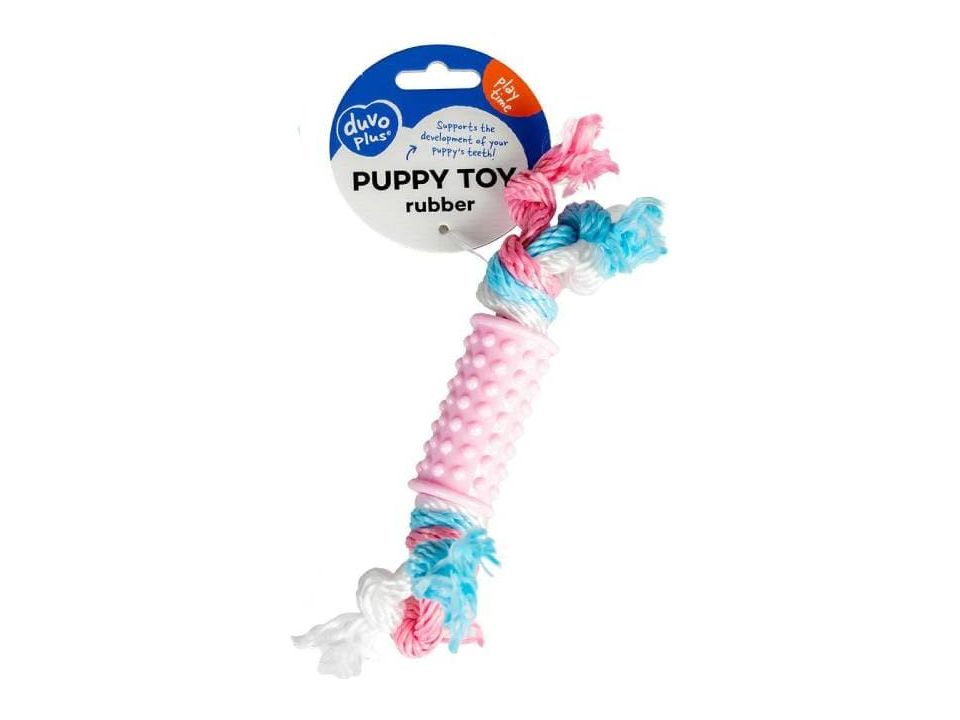 Dogtoy Puppy TPR Stick With nylon Rope 20cm