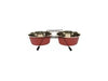 DINNER SET WIRE STAND + BOWLS 950ml - M - 2xØ16cm mixed colors