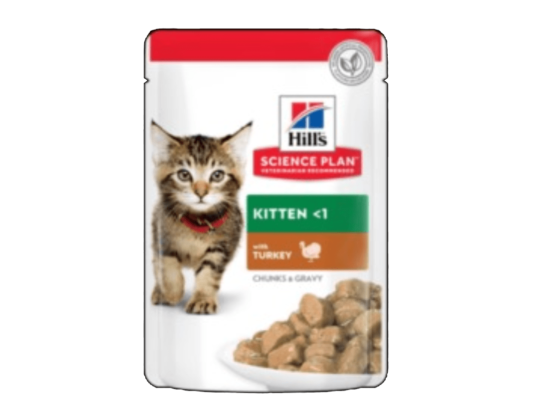 Hill’s Science Plan Tender Chunks In Gravy Kitten Turkey Pouches (12x85g)